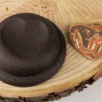 Keramik Herz für Duftöle, inclusive 10 ml Duftöl Orange Herz in einem Sockel aus schwarzem Ton Duftstein Raumduft Bild 5