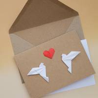 Origami Karte " Doves in love" zur Hochzeit, Valentine ... Bild 2