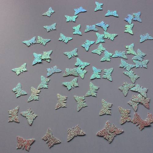 Stanzteile Schmetterlinge 50 Stück aus Hologrammkarton perlmutt schimmernd, Dekostreu, Kartenbasteln, Scrapbooking
