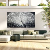 Acrylbild auf Leinwand abstrakt, strukturiertes Gemälde mit Baum und Blumen, Bild für Wohnzimmer, 145 x 85 cm by ilonka Bild 1