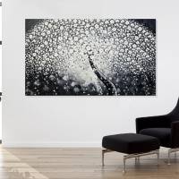 Acrylbild auf Leinwand abstrakt, strukturiertes Gemälde mit Baum und Blumen, Bild für Wohnzimmer, 145 x 85 cm by ilonka Bild 4