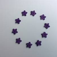 Holzknöpfe Sterne mit Punkten 10 Stück in 5 Farben, 16 mm, rosa, türkis, gelb, lila, violett, Dekosternchen Bild 4