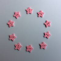 Holzknöpfe Sterne mit Punkten 10 Stück in 5 Farben, 16 mm, rosa, türkis, gelb, lila, violett, Dekosternchen Bild 6
