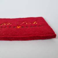 Gutscheinhülle aus Filz für Geschenkkarten im Scheckkartenformat - rot mit orangem Herzchen - von he-ART by helen hesse Bild 5