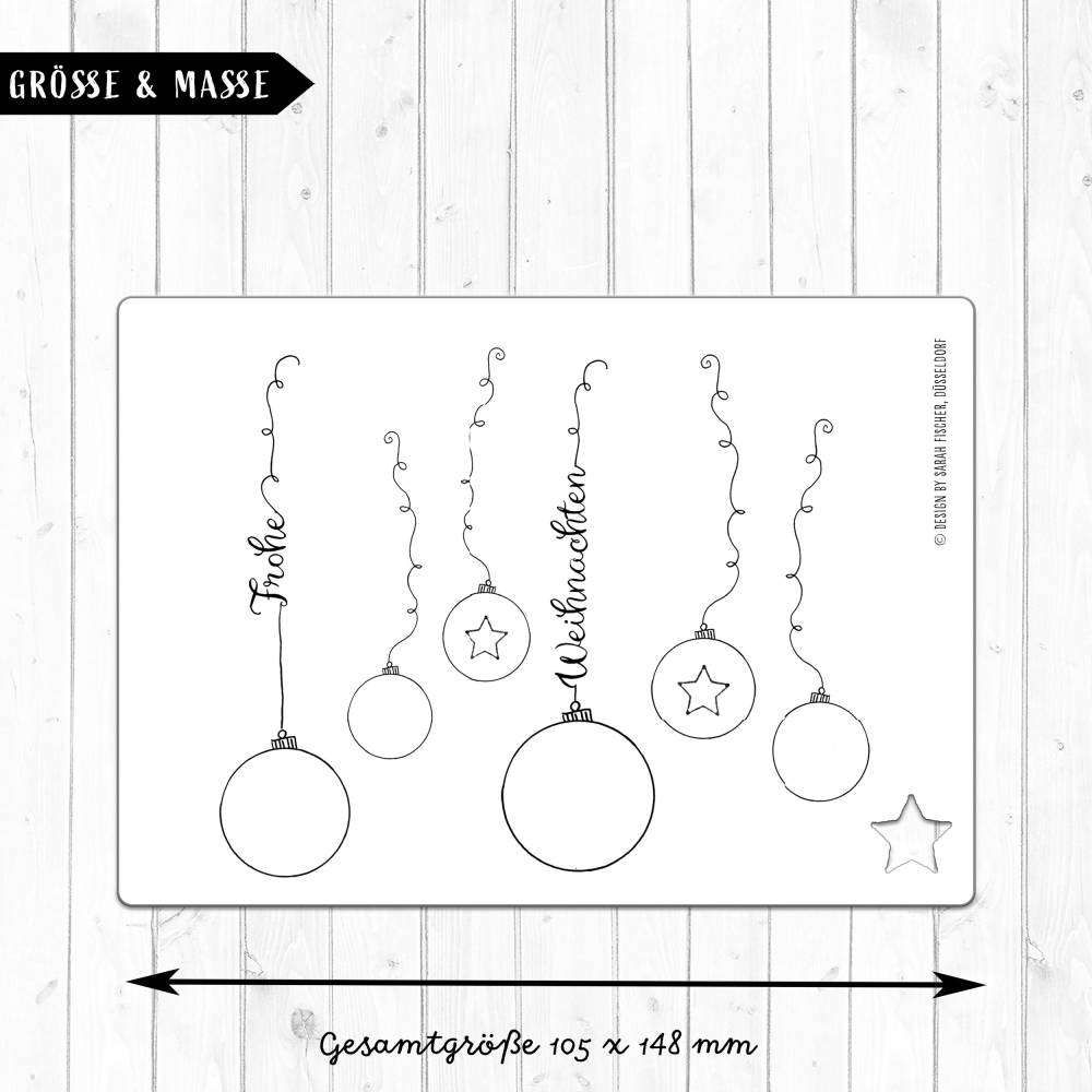 Frohe Weihnachten Grußkarte inklusive KraftpapierUmschlag