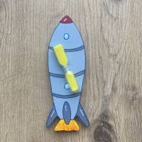 Zahnputzuhr Rakete, Holz, Personalisiert Bild 1