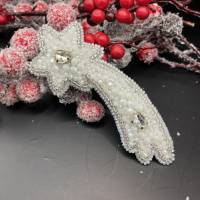 Brosche Schmuck aus Glasperlen Perlen Handarbeit Weihnachtsschmuck Geschenk Bild 3