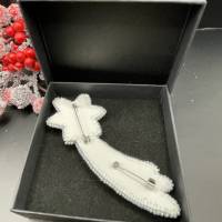 Brosche Schmuck aus Glasperlen Perlen Handarbeit Weihnachtsschmuck Geschenk Bild 5