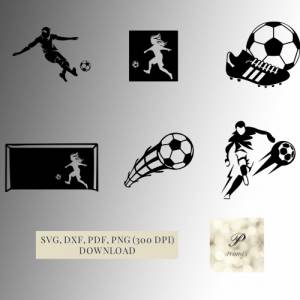 Plotterdatei Fußball Bundle SVG Dateien für Cricut, Fußball Fans Design  Digital Download Bild 1
