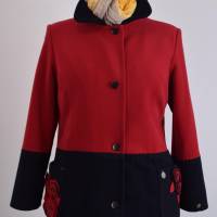 Der ganz besondere Damen Mantel | Rot/Schwarz Bild 1