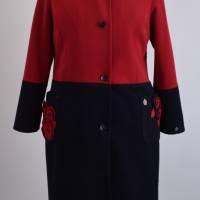 Der ganz besondere Damen Mantel | Rot/Schwarz Bild 2