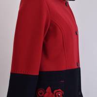 Der ganz besondere Damen Mantel | Rot/Schwarz Bild 3