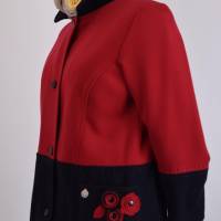 Der ganz besondere Damen Mantel | Rot/Schwarz Bild 4