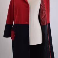 Der ganz besondere Damen Mantel | Rot/Schwarz Bild 5