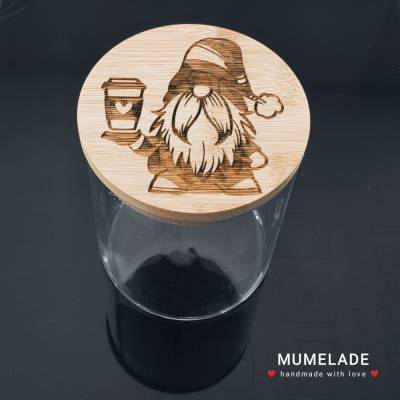 Keksglas - Weihnachtsgnom mit Kafffee