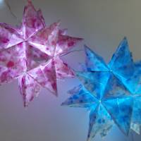 Origami Bastelset Bascetta Farbwahl 10 Sterne transparent mit Herzen 5,0 cm x 5,0 cm Bild 3