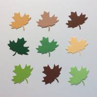 Stanzteile Blätter 6 cm x 5,5 cm, 20 Stück in verschiedenen Farben zum Kartenbasteln, Scrapbooking, Basteln, Tischdeko Bild 1