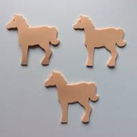 Stanzteile Pferde Moosgummi, 3 Stück beige als Kartenaufleger, zum Kartenbasteln, 10 cm lang, 9,5 cm hoch Bild 1