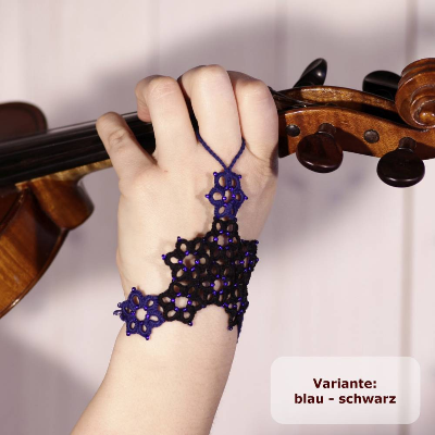 Handschmuck Margerite Baumwolle mit vielen Perlen - größenverstellbar - SlaveArmband