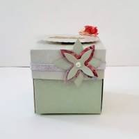 Geldgeschenk Geburtstag Namenstag Explosionsbox Geschenk Verpackung Mintfarbe Bild 1