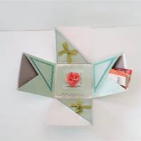 Geldgeschenk Geburtstag Namenstag Explosionsbox Geschenk Verpackung Mintfarbe Bild 2