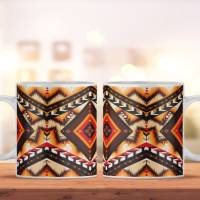 Bedruckte Keramiktasse Ethno Style für Kaffee- und Teeliebhaber | spülmaschinenfeste Tasse mit Motiv | Geschenkidee Bild 1
