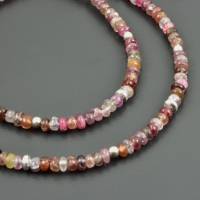 Zierliche Halskette aus multicolor Spinell und 925er Silber - bunt, rosa, rot, grün, zart, kleine Kette, Edelsteinkette Bild 1