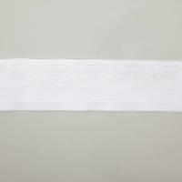 Gardinen-Faltenband, Bleistiftband, 84mm breit, Zugabe 300 %, weiß, Meterware, 1 Meter Bild 1