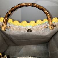 Tasche LOTUSBLUME mit Baumwollgarn gehäkelt, trendige Tasche, Lotus-Flower-Bag Bild 3