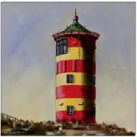 Klausewitz Original Acrylgemälde Leinwand Keilrahmen Leuchtturm Pilsum - 30 x 30 cm Bild 1