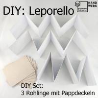 DIY Bastelset, drei Leporello weiß, Rohlinge, 16,5 x 12,8 cm Bild 1