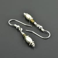 Minimalistische Ohrringe / Ohrhänger aus 925er Silber und Hämatit Bild 1