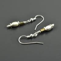 Minimalistische Ohrringe / Ohrhänger aus 925er Silber und Hämatit Bild 3