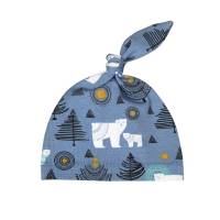 Baby Frühchen Jungen Set Pumphose-Mütze-Tuch "Eisbären" staubblau Geschenk Geburt Bild 2