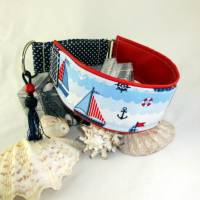 Windhundhalsband "Sailor" Hundehalsband Halsband Zugstopp mit weicher Polsterung aus Kunstleder Bild 2