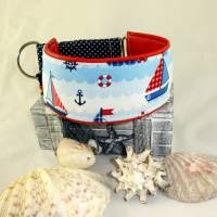 Windhundhalsband "Sailor" Hundehalsband Halsband Zugstopp mit weicher Polsterung aus Kunstleder Bild 3