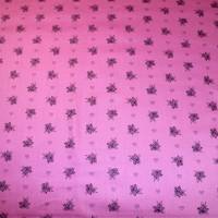 14,30 EUR/m Dirndl-Stoff Blümchen Rosen schwarz auf pink rosa Baumwollsatin Bild 5