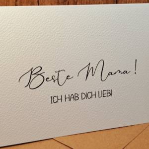 Beste Mama - Ich hab dich lieb - minimalistische Karte - Geschenkkarte Lieblingsmama - Geschenk weltbeste Mama Dankeskar Bild 1