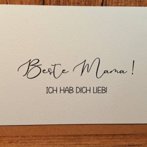 Beste Mama - Ich hab dich lieb - minimalistische Karte - Geschenkkarte Lieblingsmama - Geschenk weltbeste Mama Dankeskar Bild 2