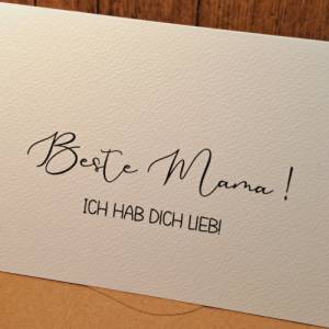 Beste Mama - Ich hab dich lieb - minimalistische Karte - Geschenkkarte Lieblingsmama - Geschenk weltbeste Mama Dankeskar Bild 3