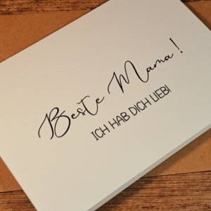 Beste Mama - Ich hab dich lieb - minimalistische Karte - Geschenkkarte Lieblingsmama - Geschenk weltbeste Mama Dankeskar Bild 4