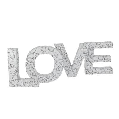 Schriftzug LOVE Papp Buchstaben DoodleArt zum Ausmalen 15 cm Höhe