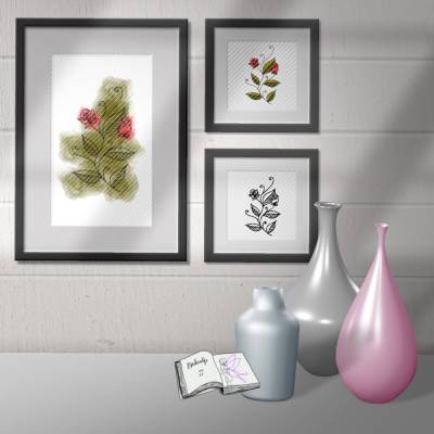 Mini Digiset Aquarell Rosenranke