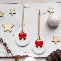 Ohrringe Weihnachtskugeln • Ohrhänger Polymer Clay | Ohrschmuck | Weihnachten Bild 3