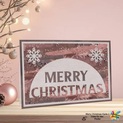 Plotterdatei Merry Christmas Karte 2 SVG & DXF
