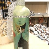 Kreative Dekoflasche mit Katze Bild 3