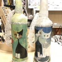 Kreative Dekoflasche mit Katze Bild 5