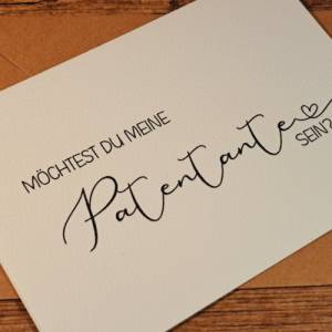 Möchtest du meine Patentante sein - Patentante fragen - Patentante Karte - Patentante Geschenk - Taufpate Fragekarte - Bild 4