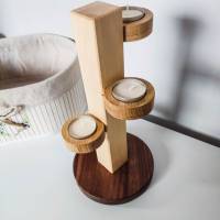 Teelichthalter für 4 Teelichter aus Holz | Holzdekoration für Kerzen aus Massivholz | Nussholz, Ahorn und Eiche Bild 1