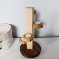 Teelichthalter für 4 Teelichter aus Holz | Holzdekoration für Kerzen aus Massivholz | Nussholz, Ahorn und Eiche Bild 2